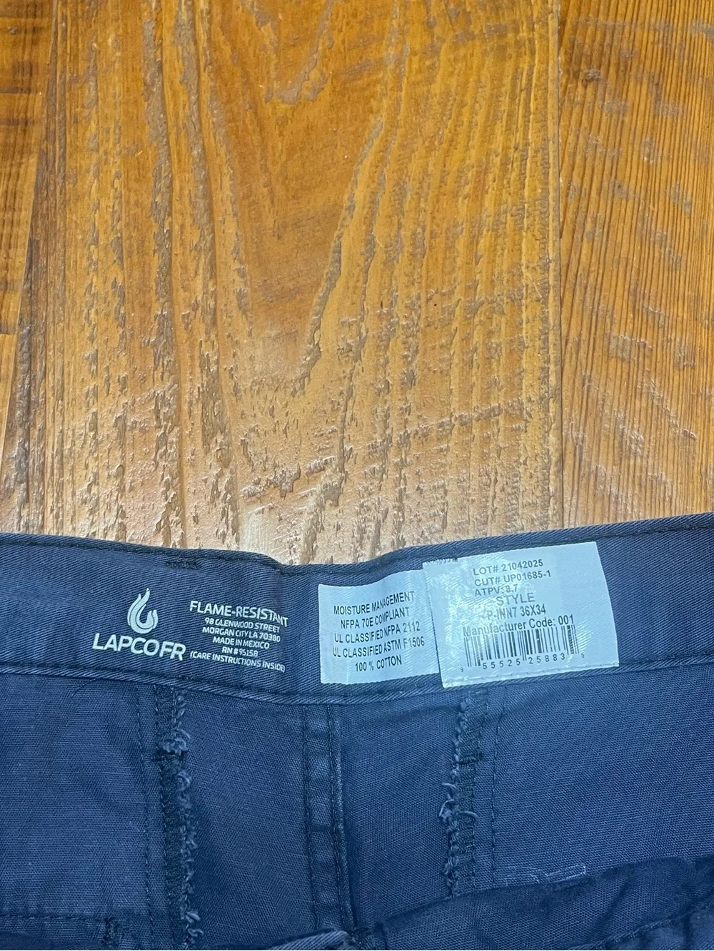 Lapco Fire Resistant Navy Pants Size 36x34